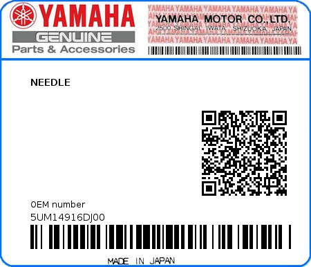 Product image: Yamaha - 5UM14916DJ00 - NEEDLE 