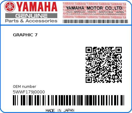 Product image: Yamaha - 5WWF179J0000 - GRAPHIC 7  0