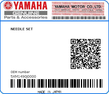 Product image: Yamaha - 5XM1490J0000 - NEEDLE SET  0