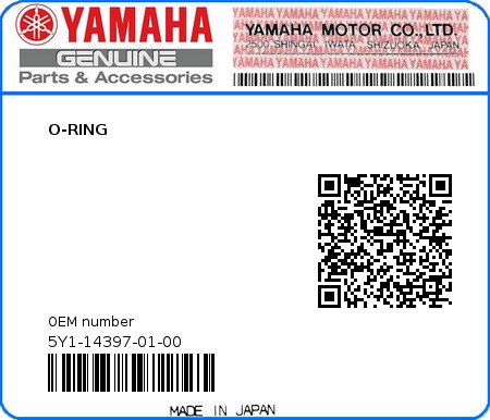 Product image: Yamaha - 5Y1-14397-01-00 - O-RING 