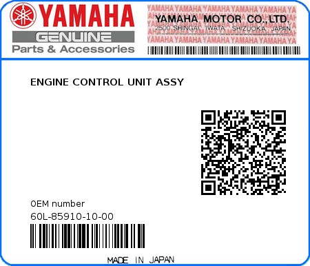 Product image: Yamaha - 60L-85910-10-00 - ENGINE CONTROL UNIT ASSY  0