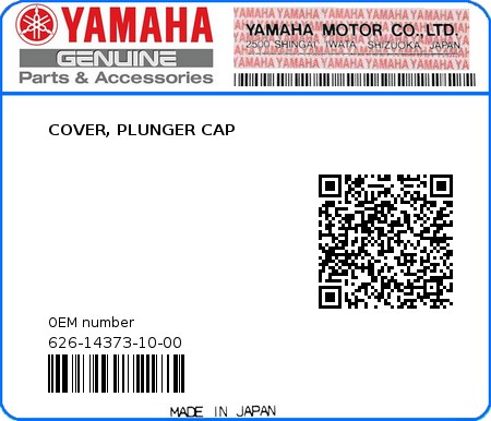 Product image: Yamaha - 626-14373-10-00 - COVER, PLUNGER CAP  0