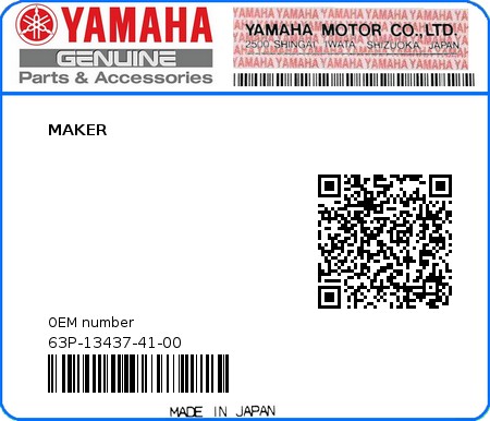 Product image: Yamaha - 63P-13437-41-00 - MAKER 