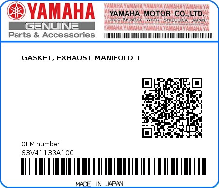 Product image: Yamaha - 63V41133A100 - GASKET, EXHAUST MANIFOLD 1 