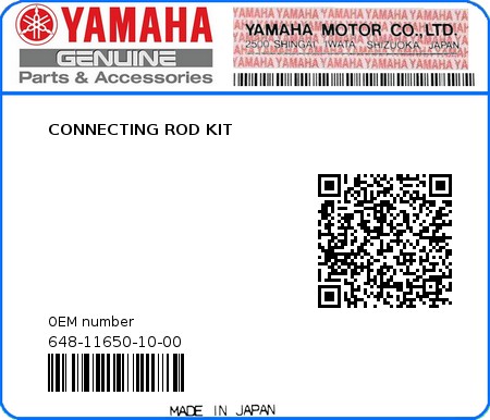 Product image: Yamaha - 648-11650-10-00 - CONNECTING ROD KIT  0