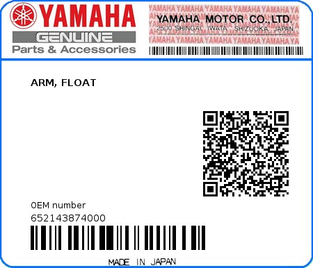 Product image: Yamaha - 652143874000 - ARM, FLOAT  0