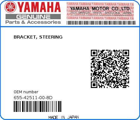 Product image: Yamaha - 655-42511-00-8D - BRACKET, STEERING  0