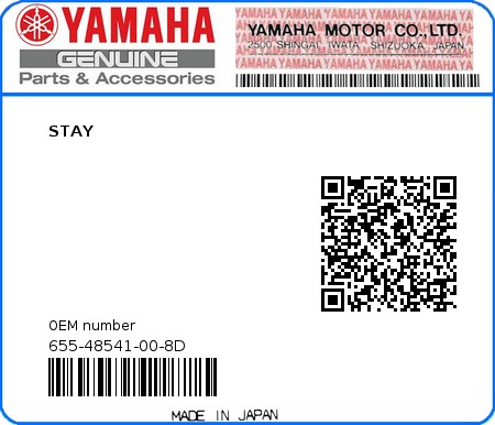 Product image: Yamaha - 655-48541-00-8D - STAY 