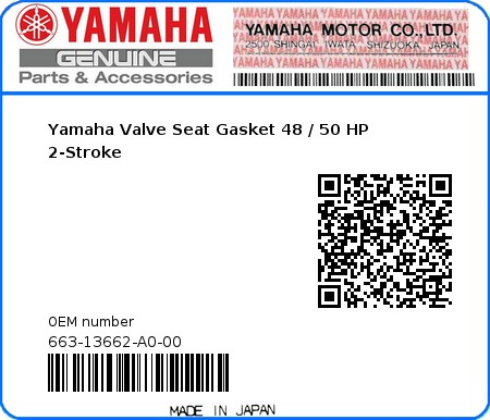 Product image: Yamaha - 663-13662-A0-00 - Yamaha Valve Seat Gasket 48 / 50 HP 2-Stroke  0