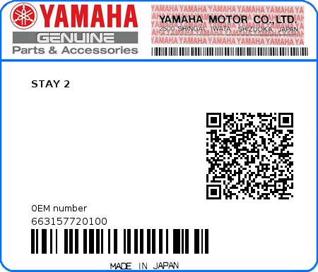 Product image: Yamaha - 663157720100 - STAY 2 