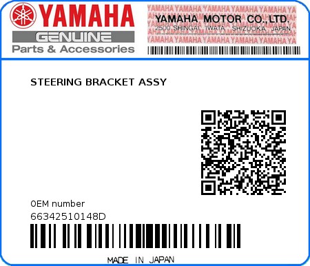 Product image: Yamaha - 66342510148D - STEERING BRACKET ASSY 