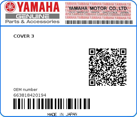 Product image: Yamaha - 663818420194 - COVER 3 