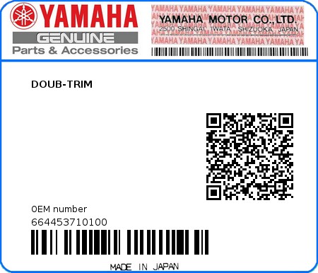 Product image: Yamaha - 664453710100 - DOUB-TRIM 