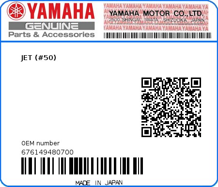 Product image: Yamaha - 676149480700 - JET (#50)  0