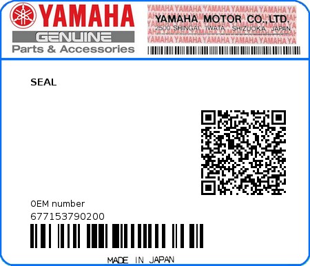 Product image: Yamaha - 677153790200 - SEAL 