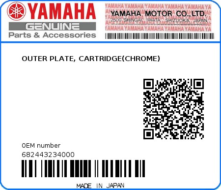 Product image: Yamaha - 682443234000 - OUTER PLATE, CARTRIDGE(CHROME) 