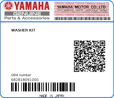 Product image: Yamaha - 682818091000 - WASHER KIT 