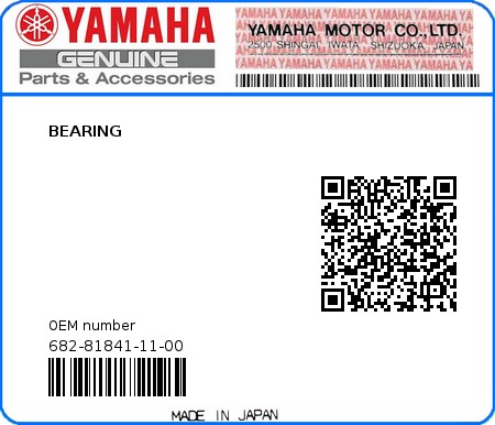 Product image: Yamaha - 682-81841-11-00 - BEARING 