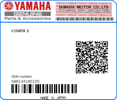 Product image: Yamaha - 688144180100 - COVER 2 