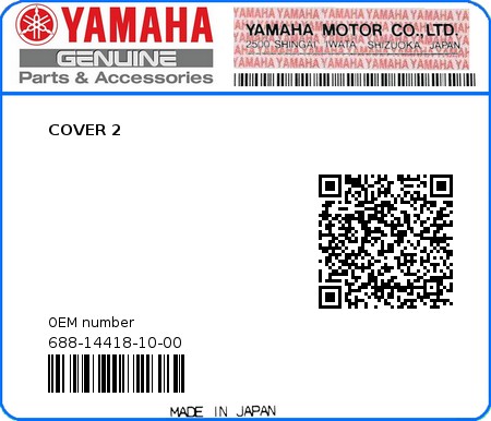 Product image: Yamaha - 688-14418-10-00 - COVER 2 