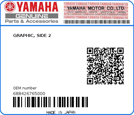 Product image: Yamaha - 688426765000 - GRAPHIC, SIDE 2  0