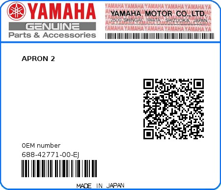 Product image: Yamaha - 688-42771-00-EJ - APRON 2  0