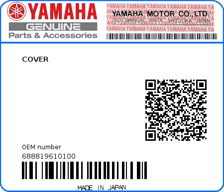 Product image: Yamaha - 688819610100 - COVER  0