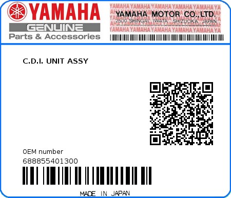 Product image: Yamaha - 688855401300 - C.D.I. UNIT ASSY 