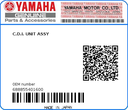 Product image: Yamaha - 688855401600 - C.D.I. UNIT ASSY 