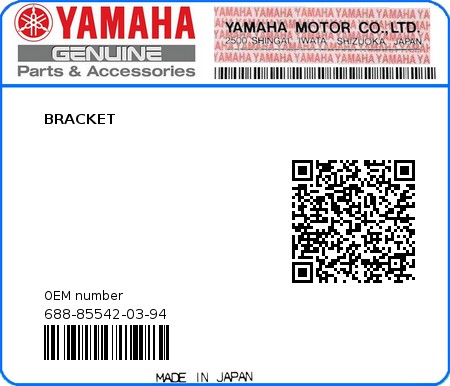 Product image: Yamaha - 688-85542-03-94 - BRACKET  0