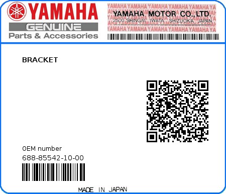 Product image: Yamaha - 688-85542-10-00 - BRACKET 