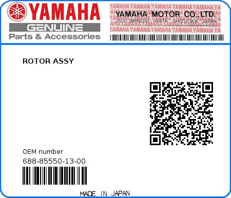 Product image: Yamaha - 688-85550-13-00 - ROTOR ASSY 