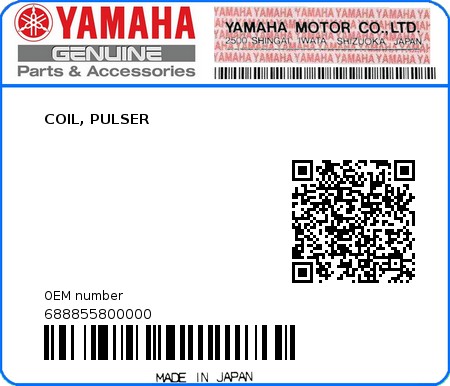 Product image: Yamaha - 688855800000 - COIL, PULSER 