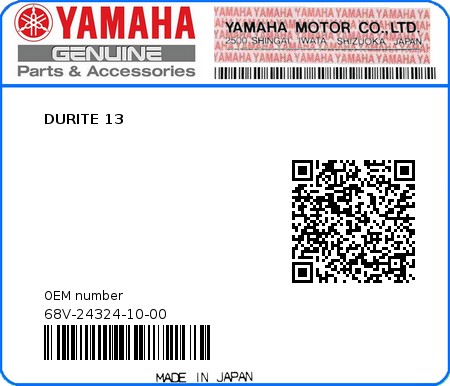 Product image: Yamaha - 68V-24324-10-00 - DURITE 13 