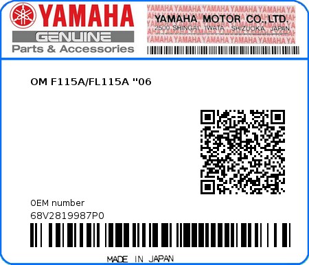 Product image: Yamaha - 68V2819987P0 - OM F115A/FL115A ''06 