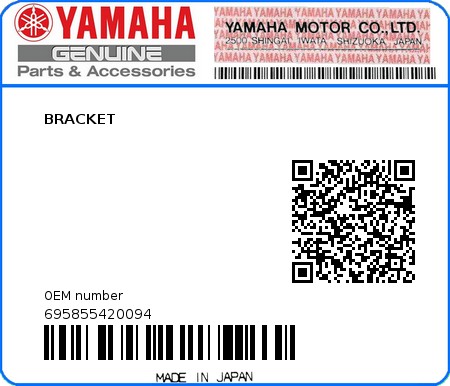 Product image: Yamaha - 695855420094 - BRACKET 