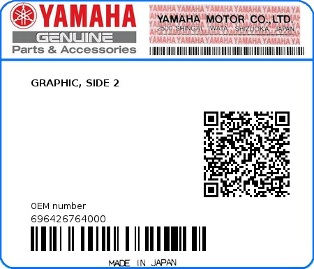 Product image: Yamaha - 696426764000 - GRAPHIC, SIDE 2  0