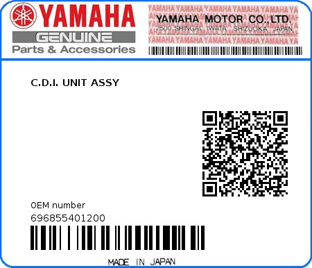 Product image: Yamaha - 696855401200 - C.D.I. UNIT ASSY  0