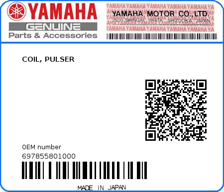 Product image: Yamaha - 697855801000 - COIL, PULSER  0