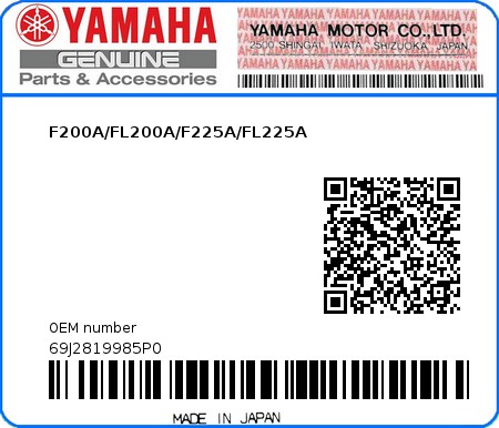 Product image: Yamaha - 69J2819985P0 - F200A/FL200A/F225A/FL225A  0