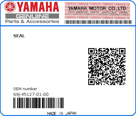 Product image: Yamaha - 69J-45127-01-00 - SEAL  0