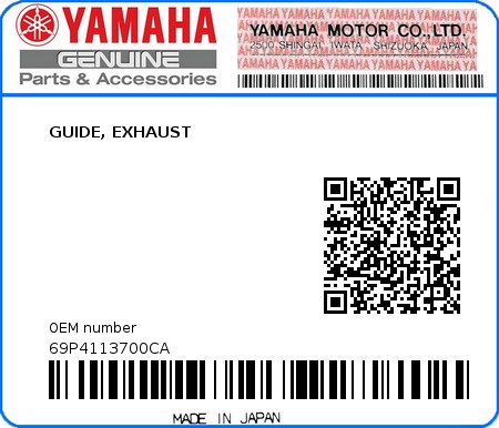 Product image: Yamaha - 69P4113700CA - GUIDE, EXHAUST  0