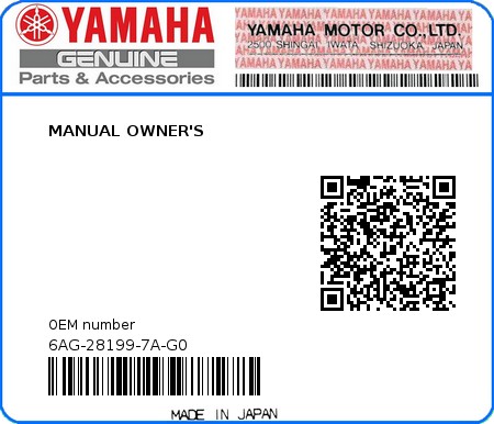 Product image: Yamaha - 6AG-28199-7A-G0 - MANUAL OWNER'S  0