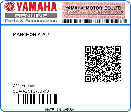 Product image: Yamaha - 6B4-42613-10-00 - MANCHON A AIR 