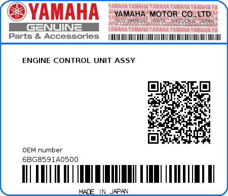 Product image: Yamaha - 6BG8591A0500 - ENGINE CONTROL UNIT ASSY  0