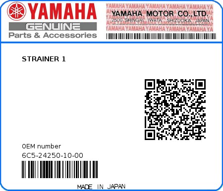 Product image: Yamaha - 6C5-24250-10-00 - STRAINER 1 