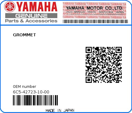 Product image: Yamaha - 6C5-42723-10-00 - GROMMET 