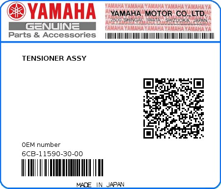 Product image: Yamaha - 6CB-11590-30-00 - TENSIONER ASSY  0