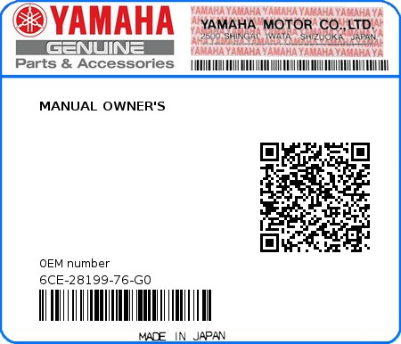 Product image: Yamaha - 6CE-28199-76-G0 - MANUAL OWNER'S  0