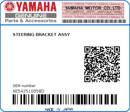 Product image: Yamaha - 6E542510058D - STEERING BRACKET ASSY  0